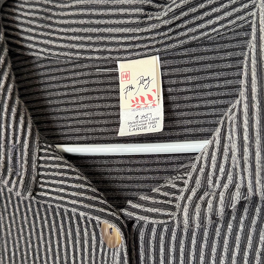 7th Ray Dark Gray Shacket Button Down - image 2